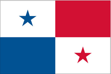Panama flag, official colors and proportion correctly. National Panama flag - obrazy, fototapety, plakaty