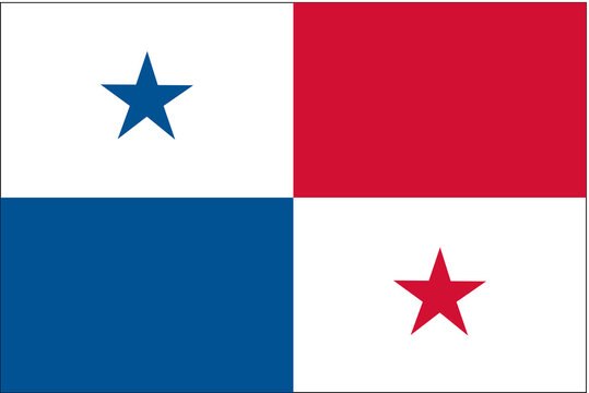 Panama flag, official colors and proportion correctly. National Panama flag