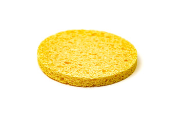 yellow sponge for face isolated on white background