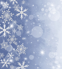 Fototapeta na wymiar Christmas shining background New Year, silver snowflake, fantastic blurred cloud and sky gradient, soft focus, glittering sparkling stars, burning lights, dream. 3d rendering