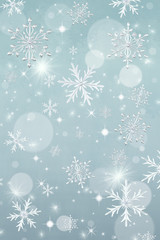 Fototapeta na wymiar Christmas shining background New Year, silver snowflake, fantastic blurred cloud and sky gradient, soft focus, glittering sparkling stars, burning lights, dream. 3d rendering