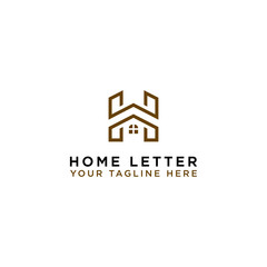 Elements of a Home Logo Design Template with Letter H. - Vector  S