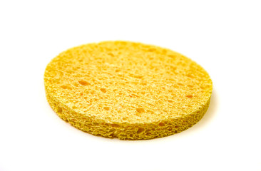 yellow sponge for face isolated on white background
