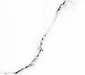 White marble pattern with curly grey and black veins. Abstract texture and background
