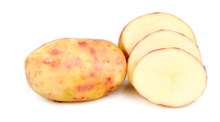 Potatoes on white background