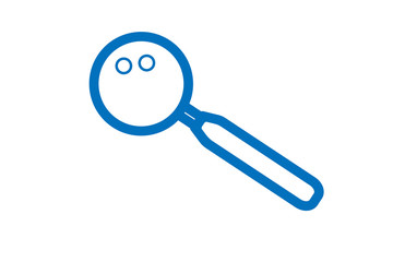 Modern search or find icon vector on white background, magnifying glass icon vector