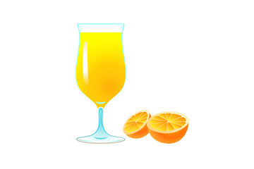 Healthy orange juice vector on white background