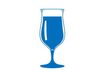 Wine Glass blue color icon