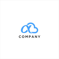 alpha cloud  logo design inspiration vector