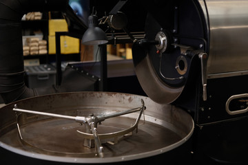 retro roast machine without coffee beans , arabica roasted coffee  ,color vintage style. Thailand