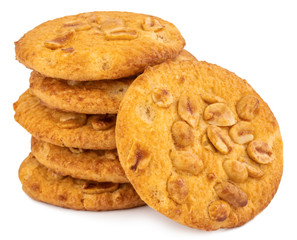 homemade cookies with peanut on white background