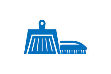 Modern house cleaning kit icon vector, cleaning brush icon vector