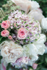 purple and pink organic wedding bouquet 