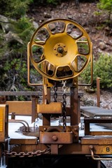 Fototapeta na wymiar Rusty train wheel 