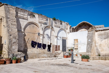 Little square in old town of Laterza. Puglia region, Italy