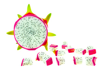 Beautiful pink dragon fruit or pitaya