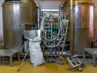 Fototapeta na wymiar brewery beer production hops malt