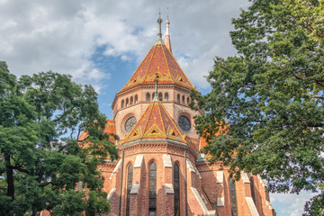 Fototapeta na wymiar View of calvinist Reformed Church in Budapest Hungary