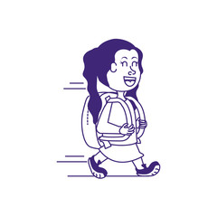Fototapeta premium cute little student girl avatar character