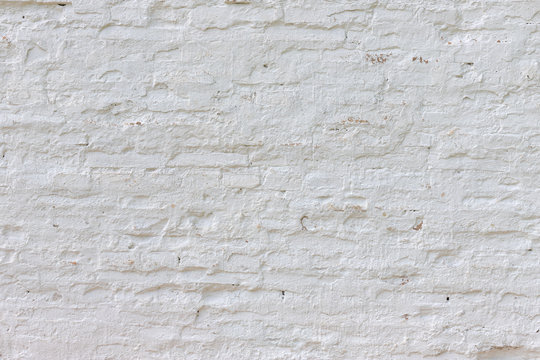 Old White Whitewashed Brick Wall