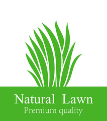 Lawn logo. Isolated lawn on white background. Grass