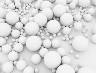 Abstract 3d white spheres 