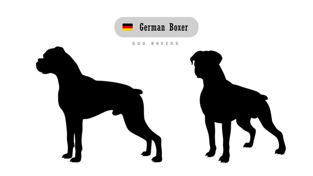 Download 2 074 Best Boxer Dog Silhouette Images Stock Photos Vectors Adobe Stock