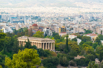 Fototapeta na wymiar Temple of Haephestus in Athens Greece