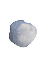One watercolor three-dimensional snowball on White Background