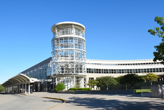 SALT LAKE CITY, UTAH - JUNE 29, 2017: The Calvin L. Rampton Salt Palace Convention Center. Named After Utahs 11th Governor, It Is Commonly Called The Salt Palace.