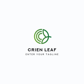 Logo Letter C Leaf, Concept Letter C + Icon Green Leaf.