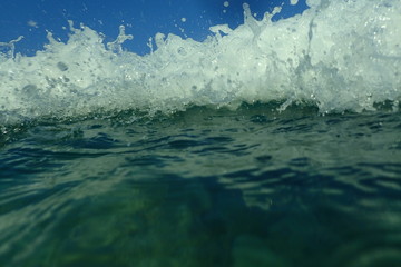 Ocean wave washing over