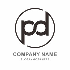 Monogram Letter P & D Business Company Vector Logo Design