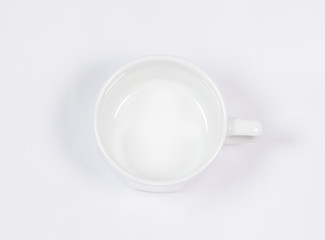 a white cup. On a white background.