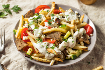 Homemade Greek Gyro Meat French Fries