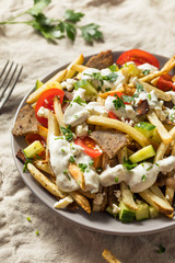 Homemade Greek Gyro Meat French Fries