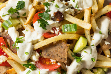Homemade Greek Gyro Meat French Fries