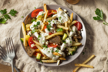 Homemade Greek Gyro Meat French Fries
