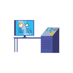 industrial production machine with computer display