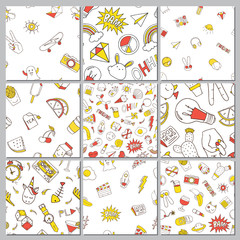 Patch seamless  set on white background