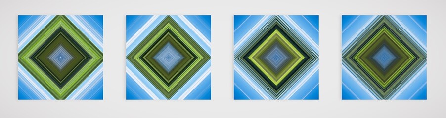Colorful set of four line pattern, vector illustration