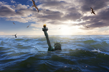 Statue of Liberty sinks in the ocean