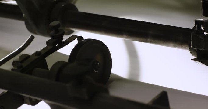 Footage of the printing process of the book.