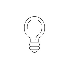 Light bulb linear vector icon. Symbol of idea. Thinking.