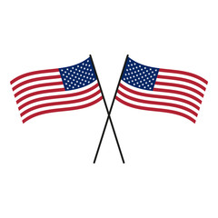 American flag icon. Simple color vector illustration