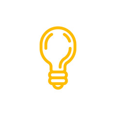 Light bulb linear vector icon. Symbol of idea. Thinking.