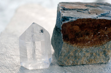 Crystal Quartz Point and Stone