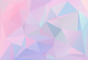 Naklejka na ściany i meble pastel colors inspired from the 80s 90s aesthetics. Holographic low poly design.
