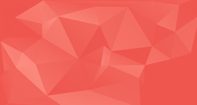 Coral Color Premium Background. Rich Background, Premium Triangle Polygons Coral Red Design.