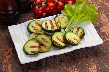 Vegan cuisine - grilled zucchini